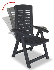 VidaXL 4 db antracitszürke dönthető műanyag kerti szék
