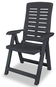 VidaXL 6 db antracitszürke dönthető műanyag kerti szék