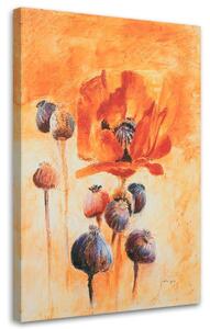 Gario Vászonkép Virágzó pipacsok - kézzel festett Méret: 40 x 60 cm