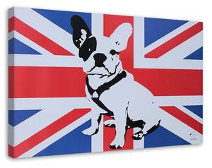 Gario Vászonkép Bulldog az angol zászló hátterében Méret: 60 x 40 cm