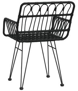 VidaXL 2 db fekete PE rattan karfás kerti szék 56 x 64 x 80 cm