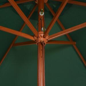 VidaXL zöld napernyő fa rúddal 270 x 270 cm
