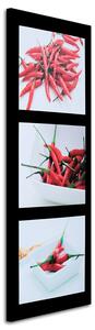 Gario Vászonkép Piros chili paprika fekete háttérrel Méret: 30 x 90 cm