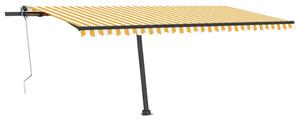 VidaXL sárga-fehér szélérzékelős és LED-es napellenző 500 x 350 cm