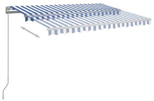 VidaXL kék-fehér automata szélérzékelős és LED-es napellenző 3,5x2,5 m