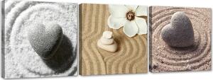 Gario Vászonképek készlet Szív a homokon - 3 részes Méret: 90 x 30 cm