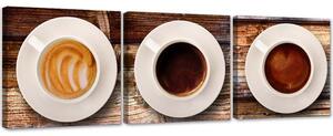 Gario Vászonképek készlet Kávé 3 változatban - 3 részes Méret: 90 x 30 cm