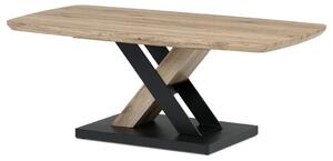 Exluzív Dohányzóasztal 120x60 cm, MDF lap, 3D dekor tölgy san remo, fém lábak, fekete lakk