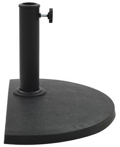 VidaXL félkör alakú fekete műgyanta napernyőtalp 9 kg