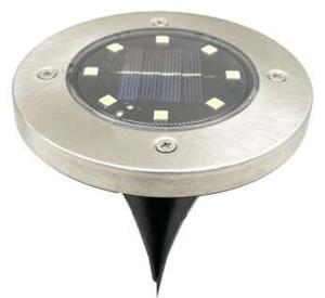 GardenLine 8 LED-es süllyesztett Napelemes Lámpa 11,5cm 4db - ezüst