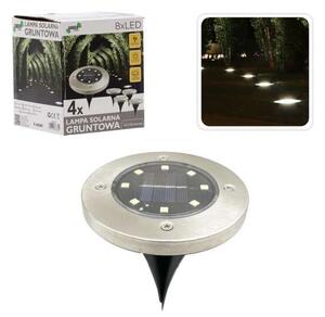 GardenLine 8 LED-es süllyesztett Napelemes Lámpa 11,5cm 4db - ezüst