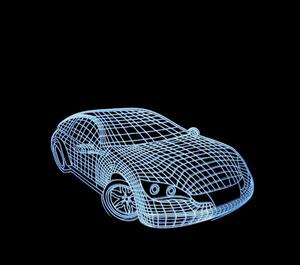 3D figurás LED gyereklámpa, 7 színű éjjeli lámpa sport autó