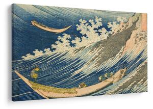 Kép - Katsushika Hokusai, Fishing Boats at Choshi in Shimosa (Soshu Choshi) , reprodukciók (90x60 cm)