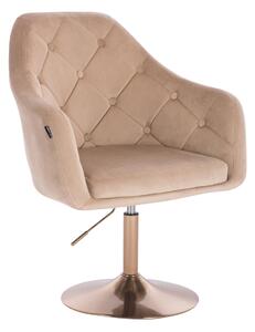HR831N Latte modern velúr szék arany lábbal