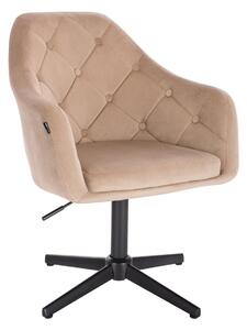 HR831CROSS Latte modern velúr szék fekete lábbal