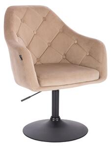 HR831N Latte modern velúr szék fekete lábbal