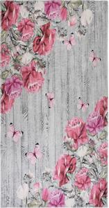 Rózsaszín-szürke mosható szőnyeg 80x150 cm Blooming Roses – Vitaus
