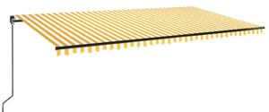 VidaXL sárga és fehér kézzel kihúzható napellenző 600 x 350 cm