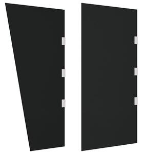 VidaXL 2 db fekete edzett üveg ajtó előtető oldalpanel