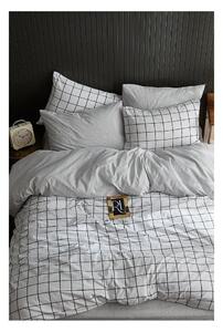 Fehér kétszemélyes hosszabbított négyrészes ágyneműhuzat lepedővel 200x220 cm Geometric – Mila Home