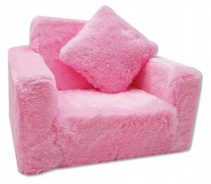 Összecsukható gyermek fotel, fotel, kanapé Shaggy Szín: rózsaszín