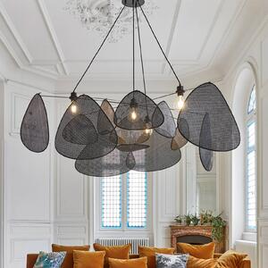 MARKET SET lógó világítás Screen XXL, 90 cm, fekete, rattan, dimmelhető, Fekete, Nappali / Étkező, Fa, Dizájn