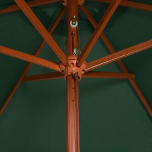 VidaXL zöld napernyő fa rúddal 200 x300 cm