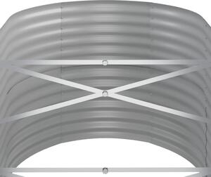 VidaXL ezüstszínű porszórt acél kerti magaságyás 368x80x68 cm