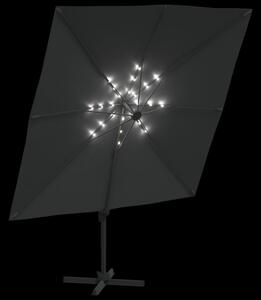 VidaXL antracit konzolos napernyő LED-del 400x300 cm