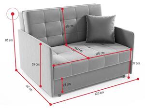 SALIN kinyitható kanapé, 120x85x97, trinity 14/fehér öko-bőr