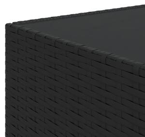 VidaXL fekete polyrattan négyzet alakú kerti dohányzóasztal 50x50x30cm