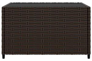 VidaXL barna polyrattan négyzet alakú kerti dohányzóasztal 50x50x30 cm