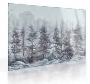 Üveg kép - Fenyőerdő II., akvárium (70x50 cm)