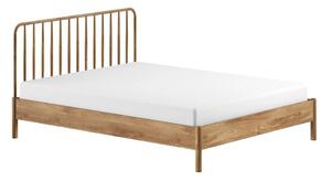 Natúr színű tölgyfa franciaágy ágyrács nélkül 180x200 cm Olive Spindle – Vipack