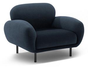 Sötétkék buklé fotel Poppy – Micadoni