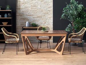 Asztal Houston 782, Dió, 77x100x160cm, Hosszabbíthatóság, Természetes fa furnér, Közepes sűrűségű farostlemez, Váz anyaga, Tölgy