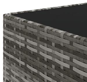 VidaXL szürke polyrattan négyzet alakú kerti dohányzóasztal 50x50x30cm