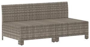 VidaXL 2 személyes szürke polyrattan kerti kanapé párnákkal