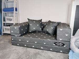 Szivacs kanapéágy - Diamond gyerek méret - szürke Chesterfield