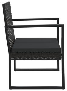 VidaXL fekete polyrattan kerti fotel párnával