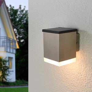LED szolár kültéri falilámpa Tyson, szögl., szatén