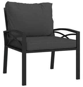 VidaXL acél kerti szék szürke párnákkal 68 x 76 x 79 cm