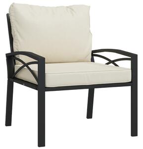 VidaXL 2 db acél kerti szék homokszínű párnákkal 68 x 76 x 79 cm