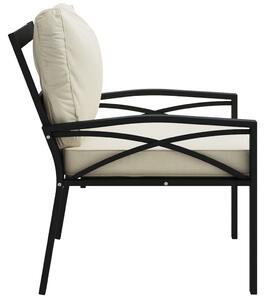 VidaXL acél kerti szék homokszínű párnákkal 68 x 76 x 79 cm