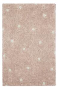 Világos rózsaszín mosható kézi szövésű pamut gyerek szőnyeg 100x150 cm Mini Dot Rose – Lorena Canals