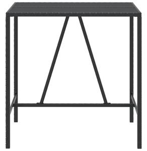 VidaXL fekete polyrattan üveglapos bárasztal 110 x 70 x 110 cm
