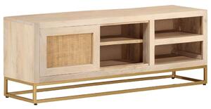 VidaXL tömör mangófa és vas TV-szekrény 110 x 30 x 40 cm