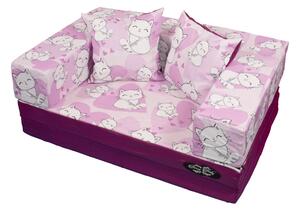Szivacs kanapéágy - Diamond gyerek méret - orchidea - Sweet Kitty