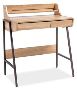 B-168 íróasztal, 120x78x51, tölgy/fekete