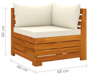 2 személyes tömör akácfa kerti kanapé párnával